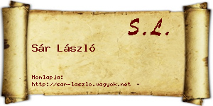 Sár László névjegykártya
